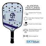 Load image into Gallery viewer, Aurora Carbon Fiber Pickleball Paddle by Skyblue Pickleball- White Carbon Fiber Face
