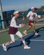 Load image into Gallery viewer, Got Pickleball on my Mind!™ Pickleball Leggings in Shades of Red, Green, and Yellow - UPF 50+
