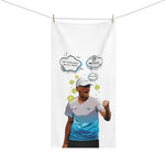 Load image into Gallery viewer, Rich Lively &quot;Got Pickleball on my Mind™&quot; White Mink-Cotton Towel 30x60&quot;
