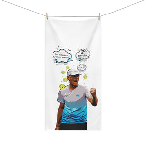 Rich Lively "Got Pickleball on my Mind™" White Mink-Cotton Towel 30x60"