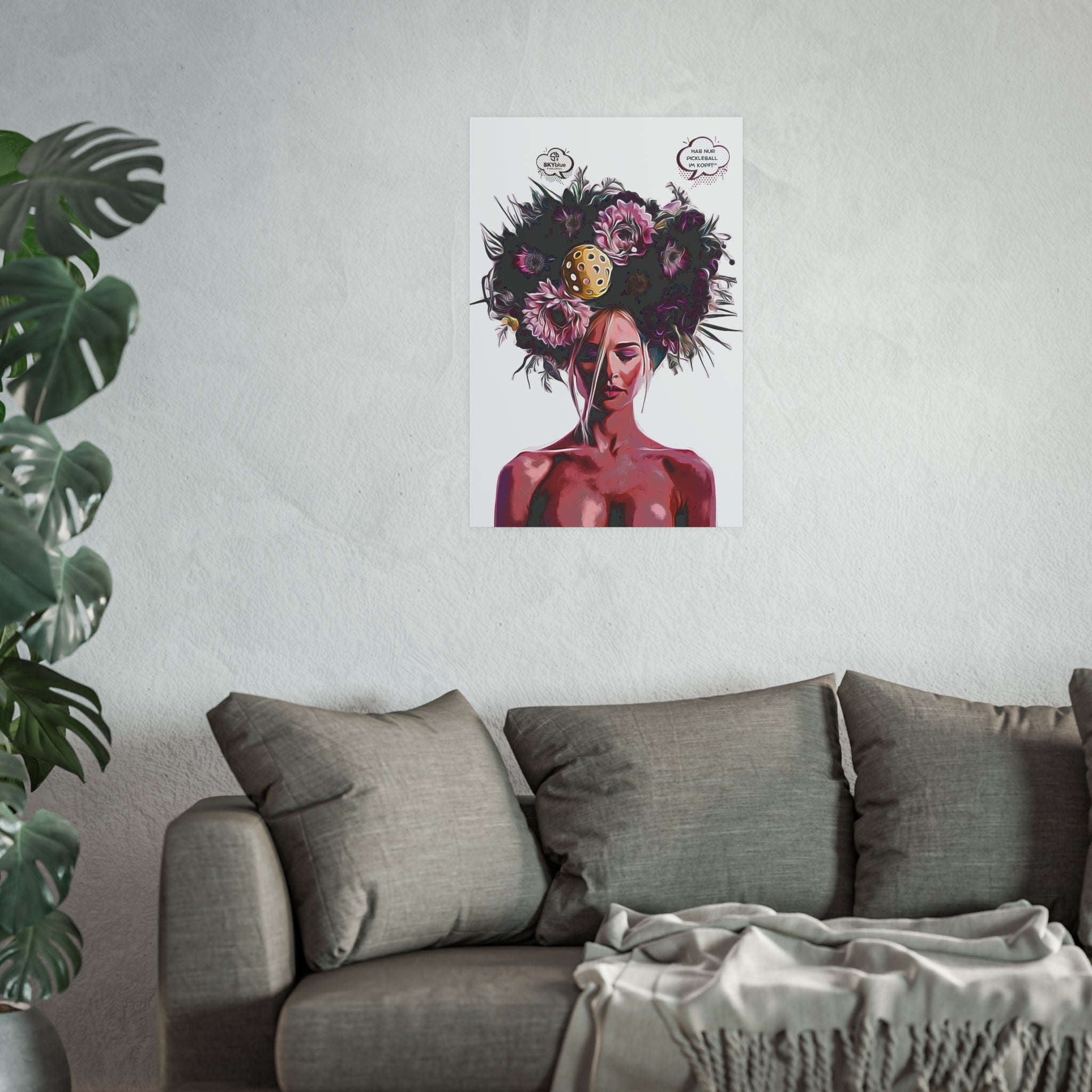 “Hab nur Pickleball im Kopf™” Archival Matte Poster By SKYblue Pickleball | A SKYblue LLC Copyrighted Design