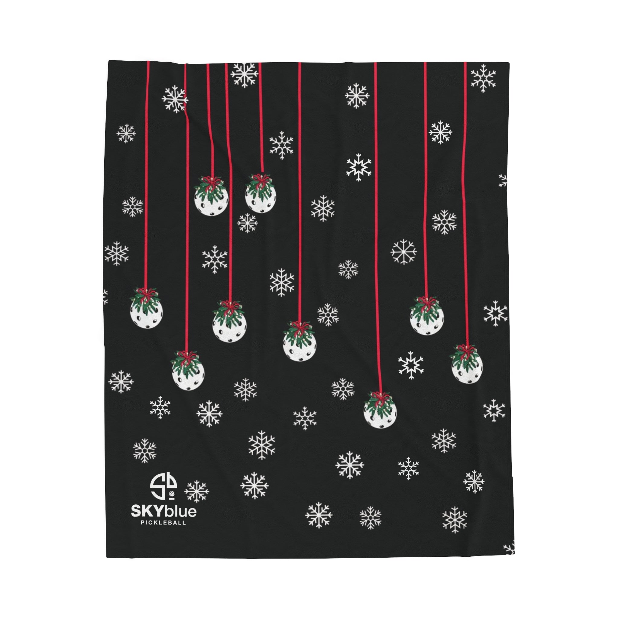 Mistletoe Pickleball© Velveteen Plush Blanket, 60x80"