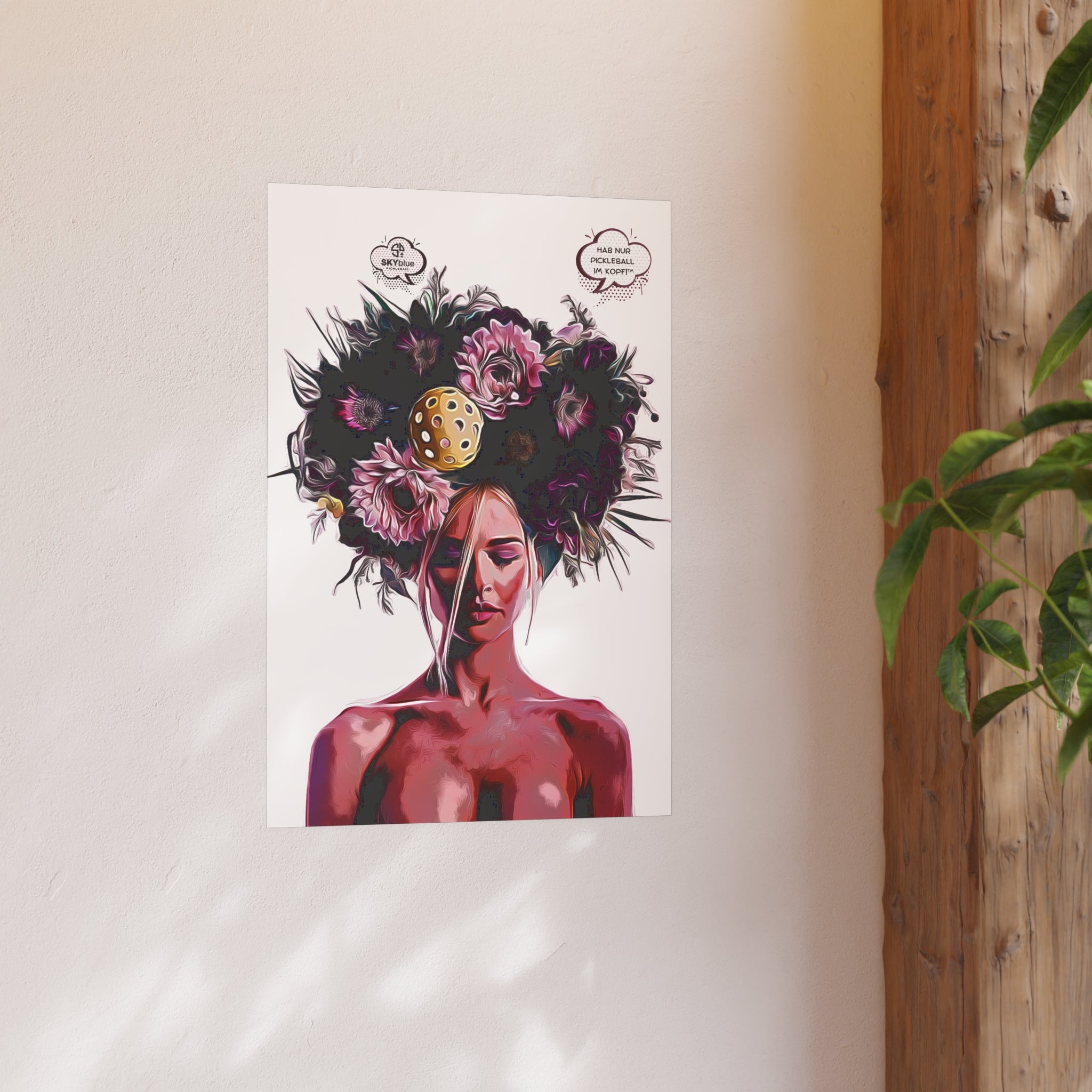 “Hab nur Pickleball im Kopf™” Archival Matte Poster By SKYblue Pickleball | A SKYblue LLC Copyrighted Design