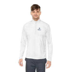 SKYblue Pickleball™ Unisex Quarter-Zip Pullover  ultimate companion for your "I Campi da Pickleball©" Camouflage Ombre Blue Men's Pickleball shorts