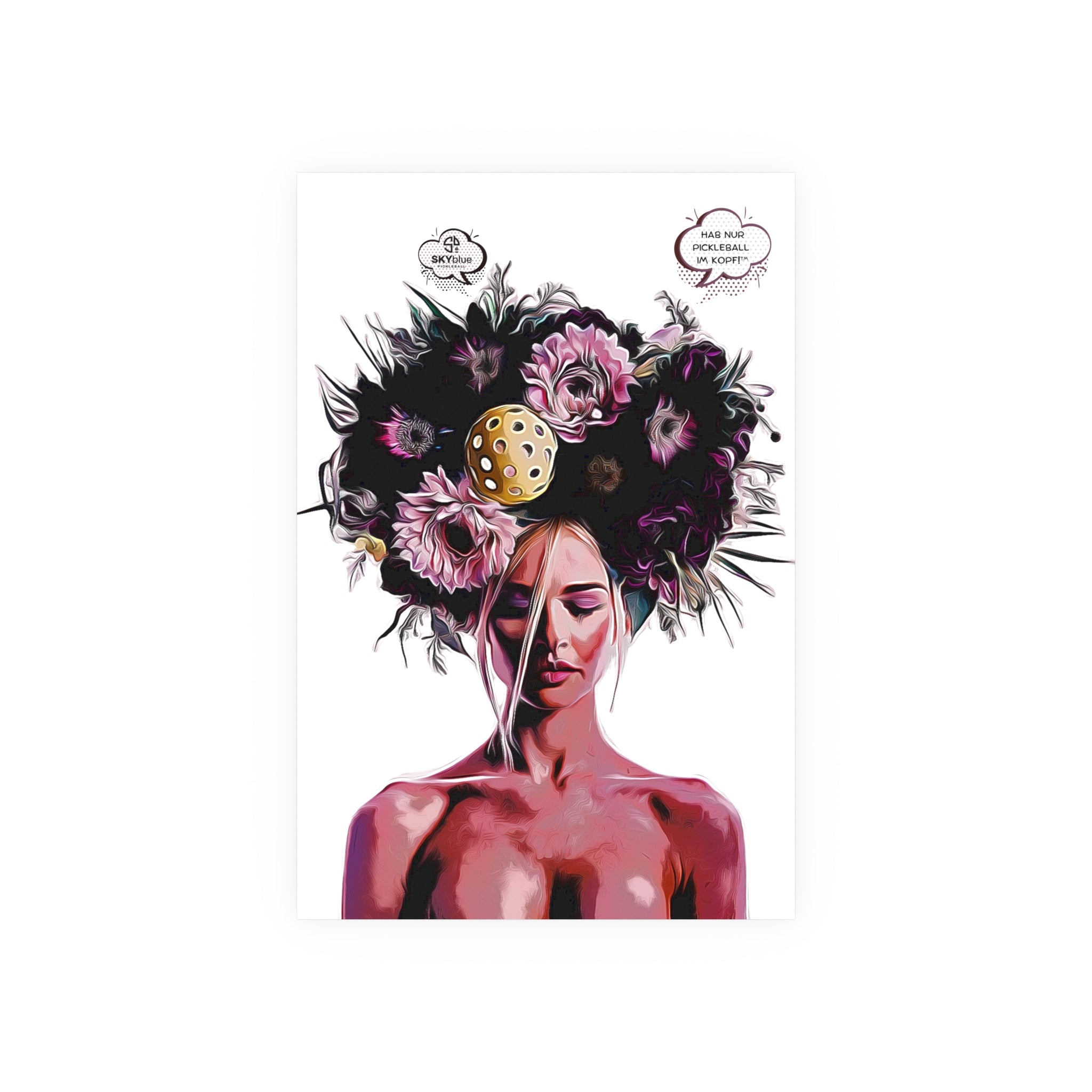 “Hab nur Pickleball im Kopf™” Archival Matte Poster By SKYblue Pickleball | A SKYblue LLC Copyrighted Design