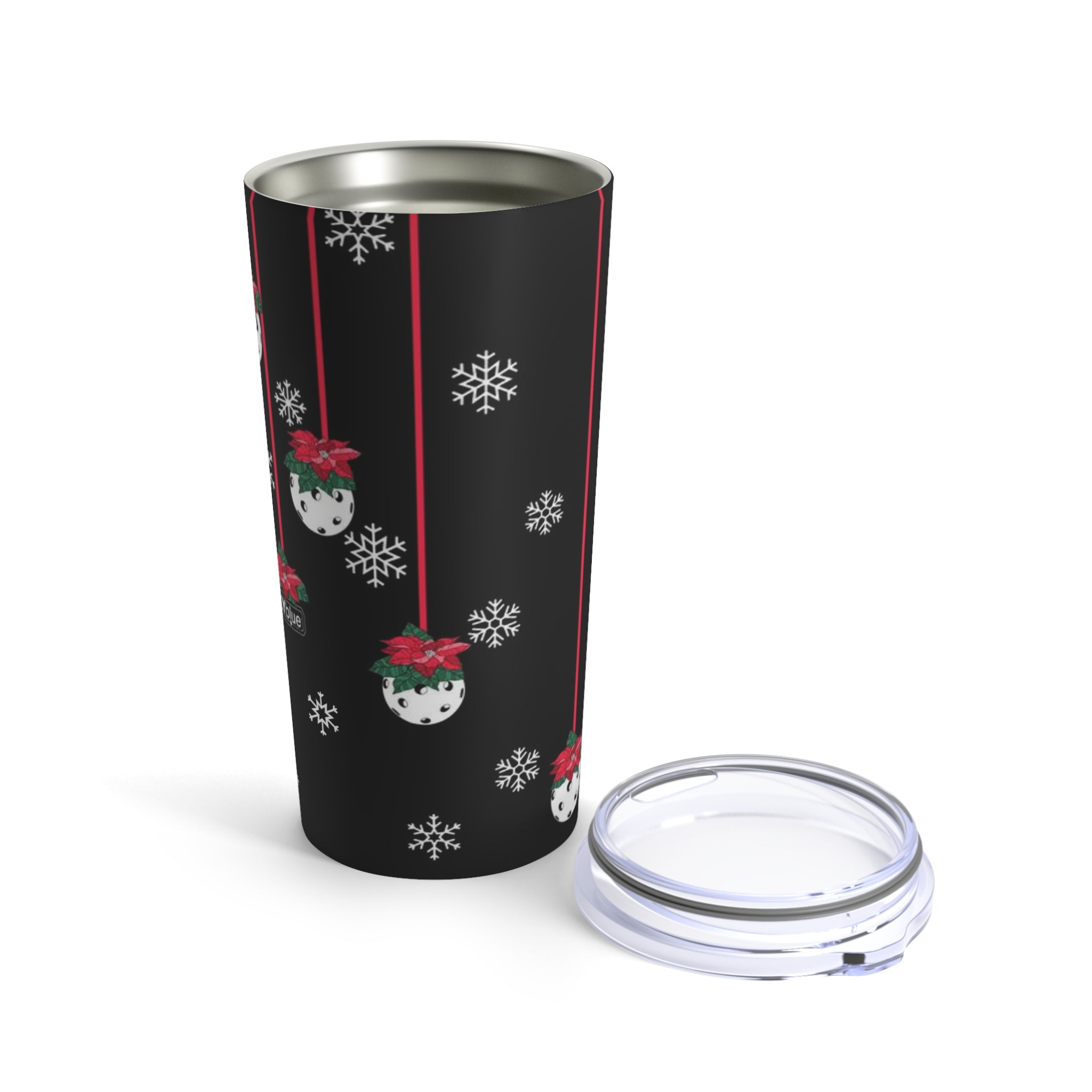 Poinsettia Pickleball© 20 oz Stainless Steel Tumbler!