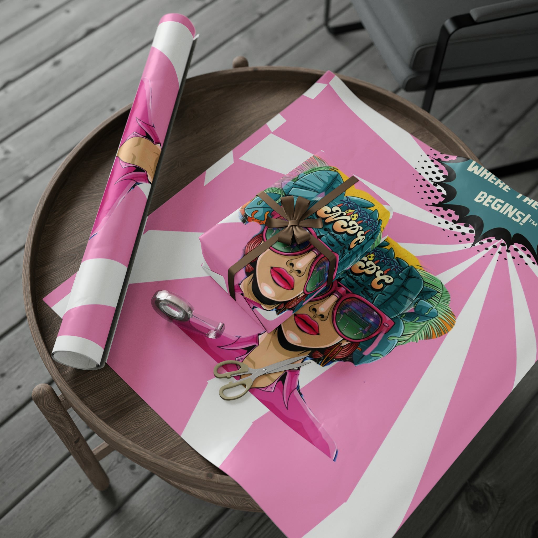 NPC Signature Collection by SKYblue Pickleball "Where the Fun Begins™!" Wrapping Paper, available in 3 sizes