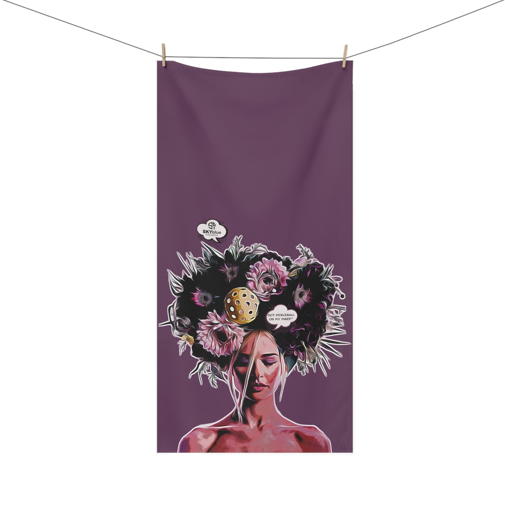 Got Pickleball on my Mind™ Gypsy Jewels Mink-Cotton Towel 30x60"