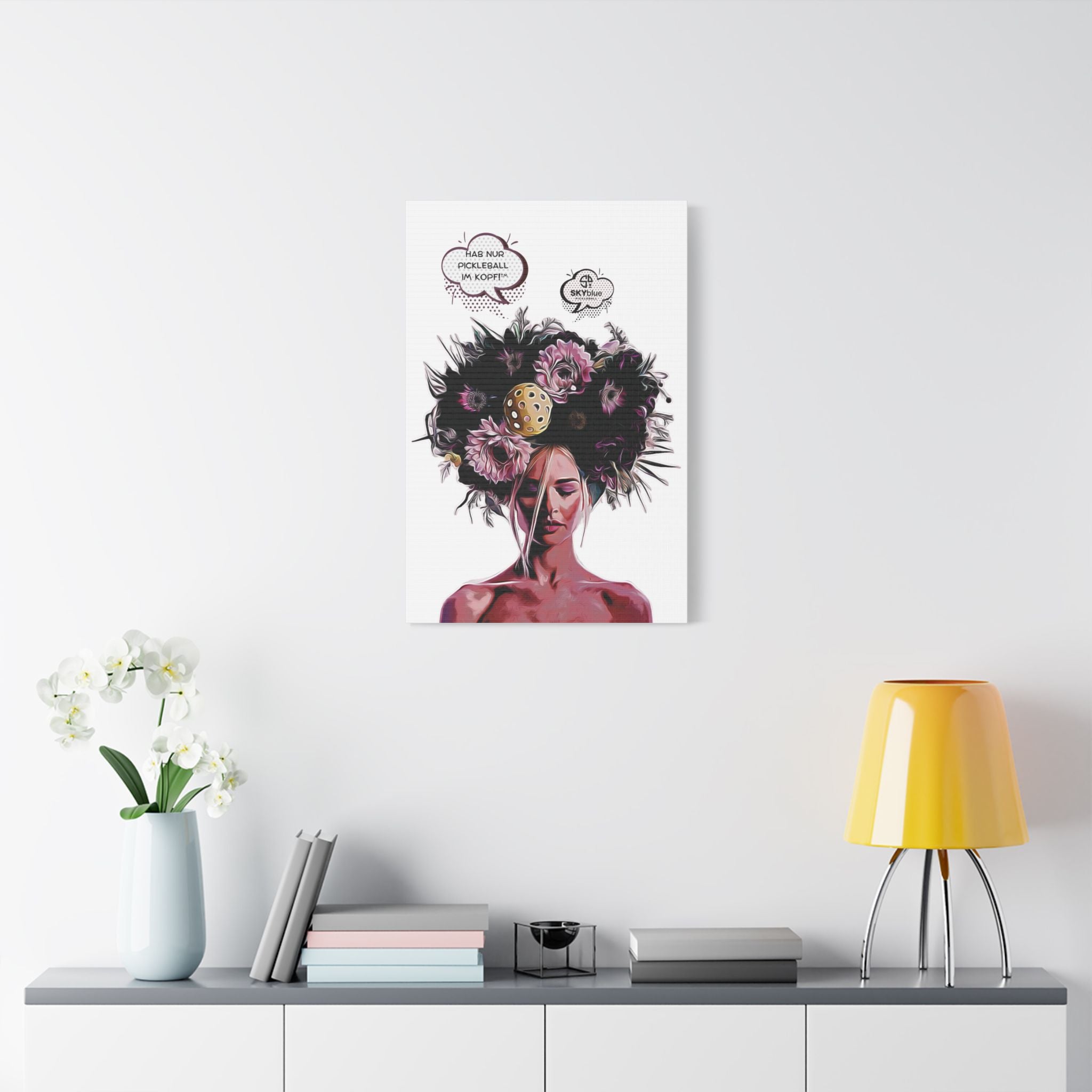 Hab nur Pickleball im Kopf™ Premium Textile Art Print 20 x 30" – SKYblue LLC Exclusive