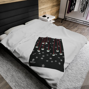 Mistletoe Pickleball© Velveteen Plush Blanket, 60x80"