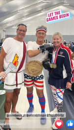 Load image into Gallery viewer, Got Pla(yed)id© Fleur Noir Red, White &amp; Blue Women&#39;s High-Waisted Pickleball Leggings
