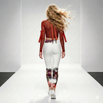 Load image into Gallery viewer, Got Pickleball on my Mind!™ Pickleball Leggings in Shades of Red, Green, and Yellow - UPF 50+back
