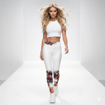 Load image into Gallery viewer, Got Pickleball on my Mind!™ Pickleball Leggings in Shades of Red, Green, and Yellow - UPF 50+crop tops 
