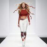 Load image into Gallery viewer, Got Pickleball on my Mind!™ Pickleball Leggings in Shades of Red, Green, and Yellow - UPF 50+front 
