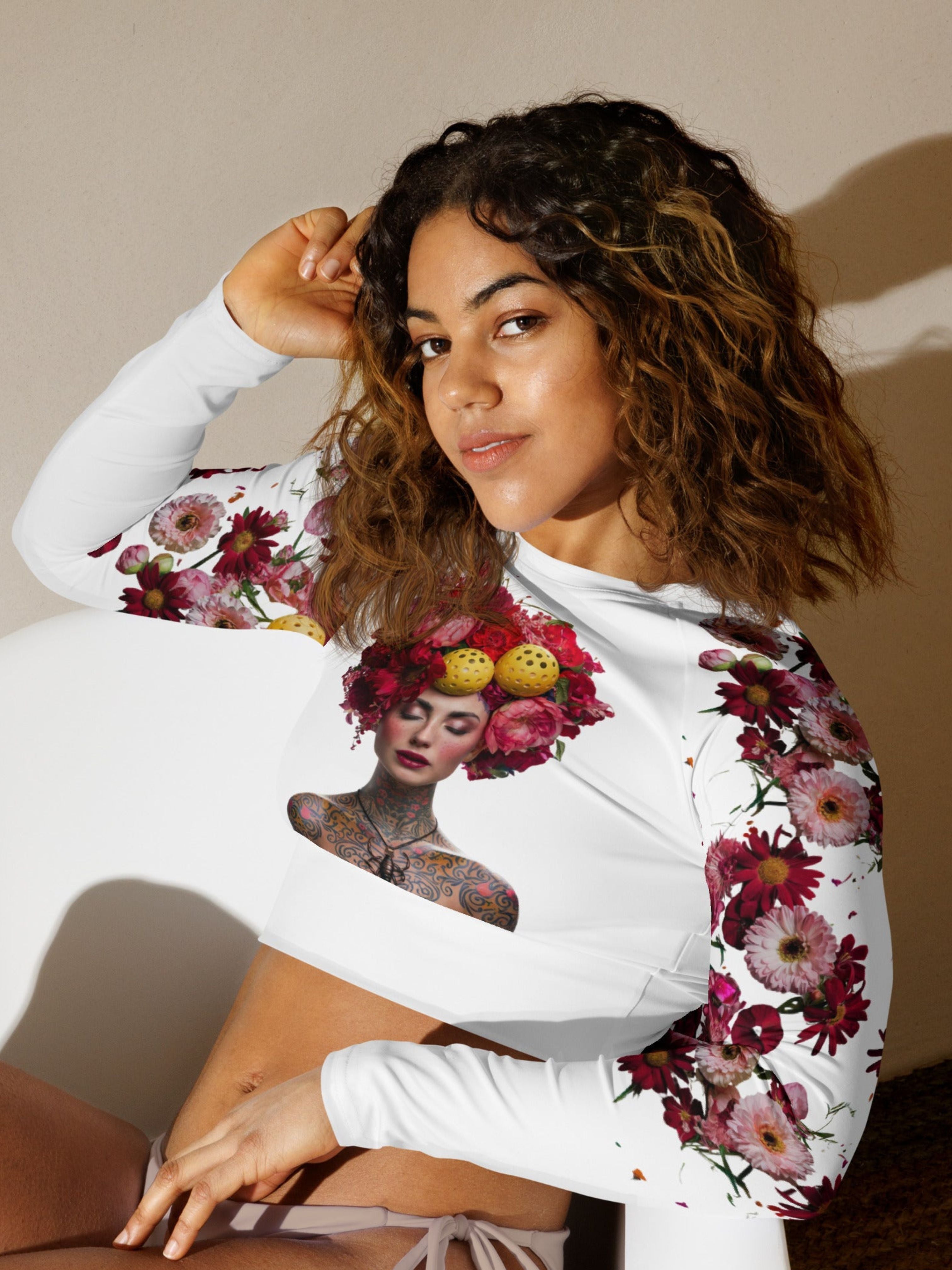 Got Pickleball on my Mind© Women's Long Sleeve Crop Top UPF 50+