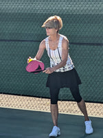 Load image into Gallery viewer, Got Pla(yed)id© Beige &amp; Black Women&#39;s Tank Top for Pickleball Enthusiasts
