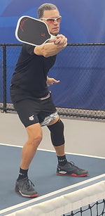 Load image into Gallery viewer, Pop Art Men&#39;s Pickleball Shorts, Pickleball Sunset™  UPF 50+ Black-Multi Color
