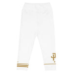 Load image into Gallery viewer, Julie Heitman Custom Initials Women's Pickleball Capris – White &amp; Gold (Personalized)
