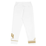 Load image into Gallery viewer, Julie Heitman Custom Initials Women's Pickleball Capris – White &amp; Gold (Personalized)
