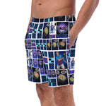 Load image into Gallery viewer, "Pickleball Comic Strip" Men's Pickleball Shorts with Liner – Quick-Drying, Breathable, and UPF 50+, left front view | SKYblue Pickleball
