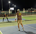 Load image into Gallery viewer, Men&#39;s Athletic T-shirt in brown perfect companion to the &quot;Sandbagger©&quot; aka Spring Dink Gradient Beige &amp; Venom Green Men&#39;s Pickleball shorts
