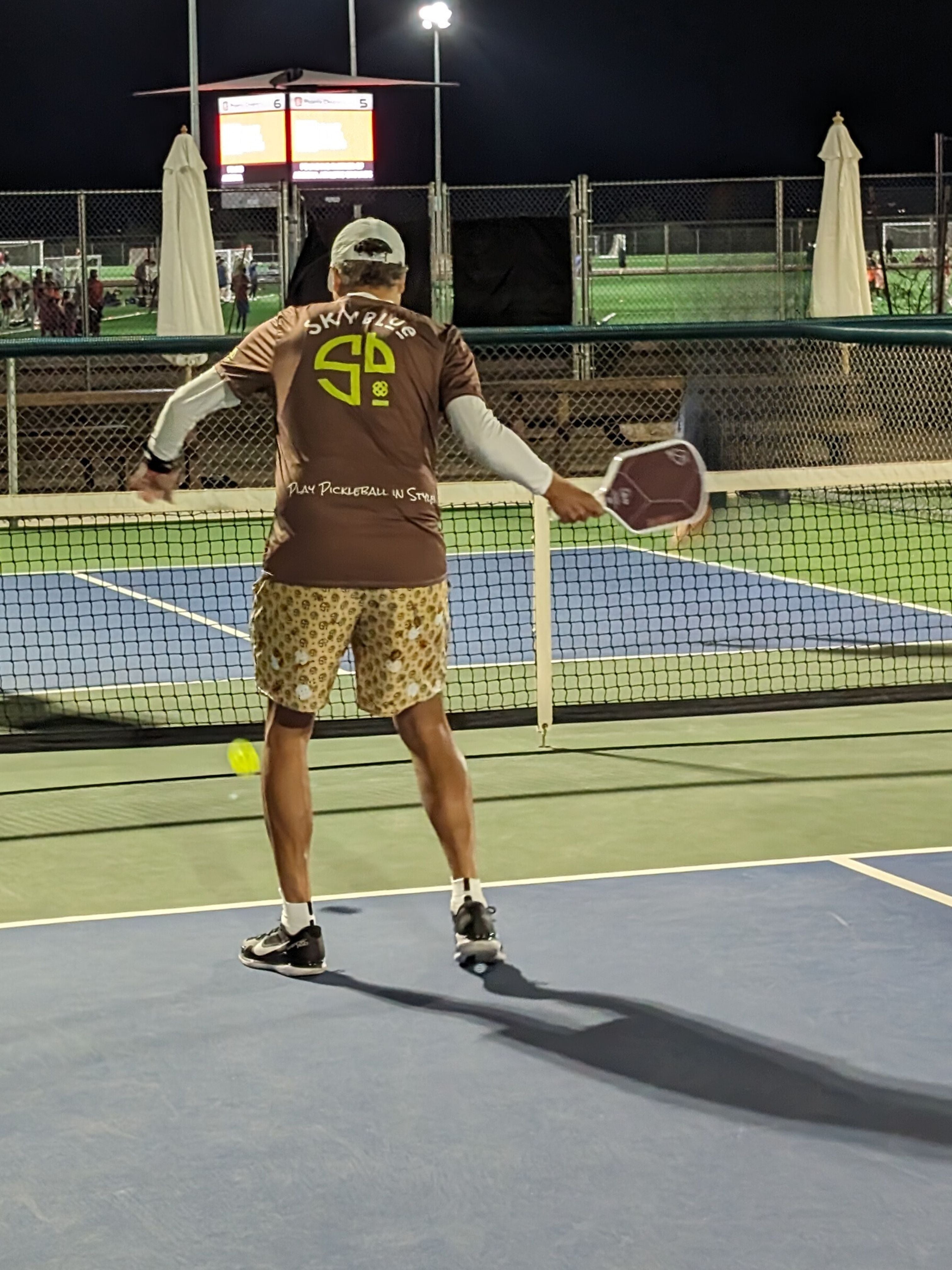 Sandbagger aka Spring Dink Gradient Logo© Shades of Brown Men's Long Casual Shorts for Pickleball Enthusiasts