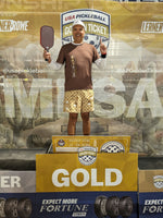 Load image into Gallery viewer, Sandbagger aka Spring Dink Gradient Logo© Shades of Brown Men&#39;s Long Casual Shorts for Pickleball Enthusiasts
