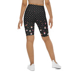 Load image into Gallery viewer, Spring Dink Gradient Logo© Black, Grey, White, Purple, Violet, &amp; Golden Yellow Women&#39;s High -Waisted Long Shorts w/pocket for Pickleball Enthusiasts
