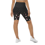 Load image into Gallery viewer, Spring Dink Gradient Logo© Black, Grey, White, Purple, Violet, &amp; Golden Yellow Women&#39;s High -Waisted Long Shorts w/pocket for Pickleball Enthusiasts
