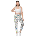 Load image into Gallery viewer, OKC Punishers™ - NPL™ Dink&amp;Drive© Pickleball Leggings w/pockets, UPF 50+ White/Multi-color
