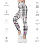 Load image into Gallery viewer, Got Pla(yed)id© Grey &amp; Fuchsia 2.0 High-Waisted Pickleball Performance Leggings with pockets, UPF 50+
