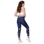 Load image into Gallery viewer, Spring Dink Gradient© Blue High-Waisted Pickleball Performance Leggings with pockets, UPF 50+
