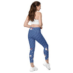 Load image into Gallery viewer, Spring Dink Logo Gradient© Red, White &amp; Blue Pickleball Performance Leggings with pockets, UPF 50+
