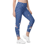 Load image into Gallery viewer, Spring Dink Logo Gradient© Red, White &amp; Blue Pickleball Performance Leggings with pockets, UPF 50+
