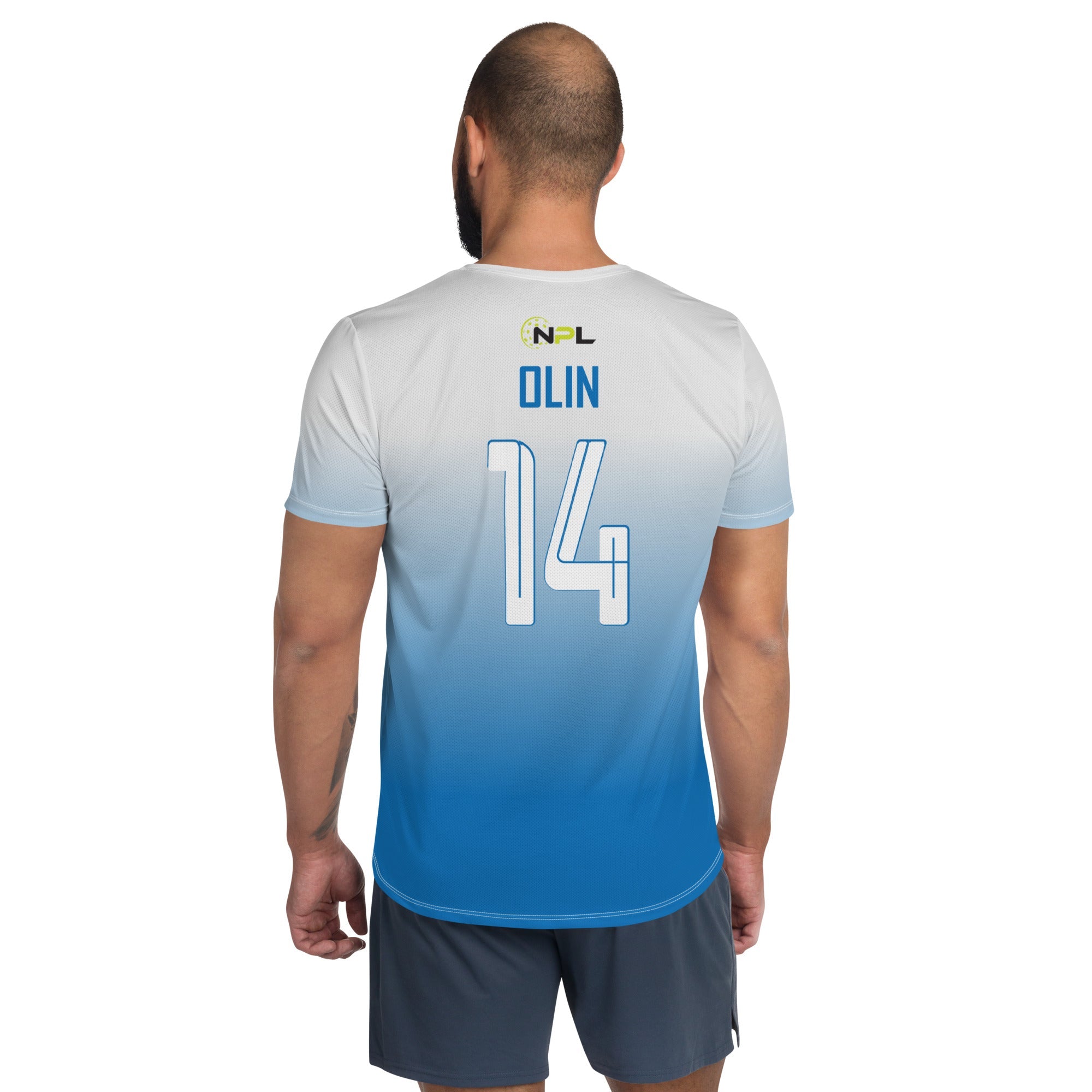 Paul Olin 14 Boca Raton Picklers™ SKYblue™ 2023 Authentic Retro Men's Short Sleeve Jersey