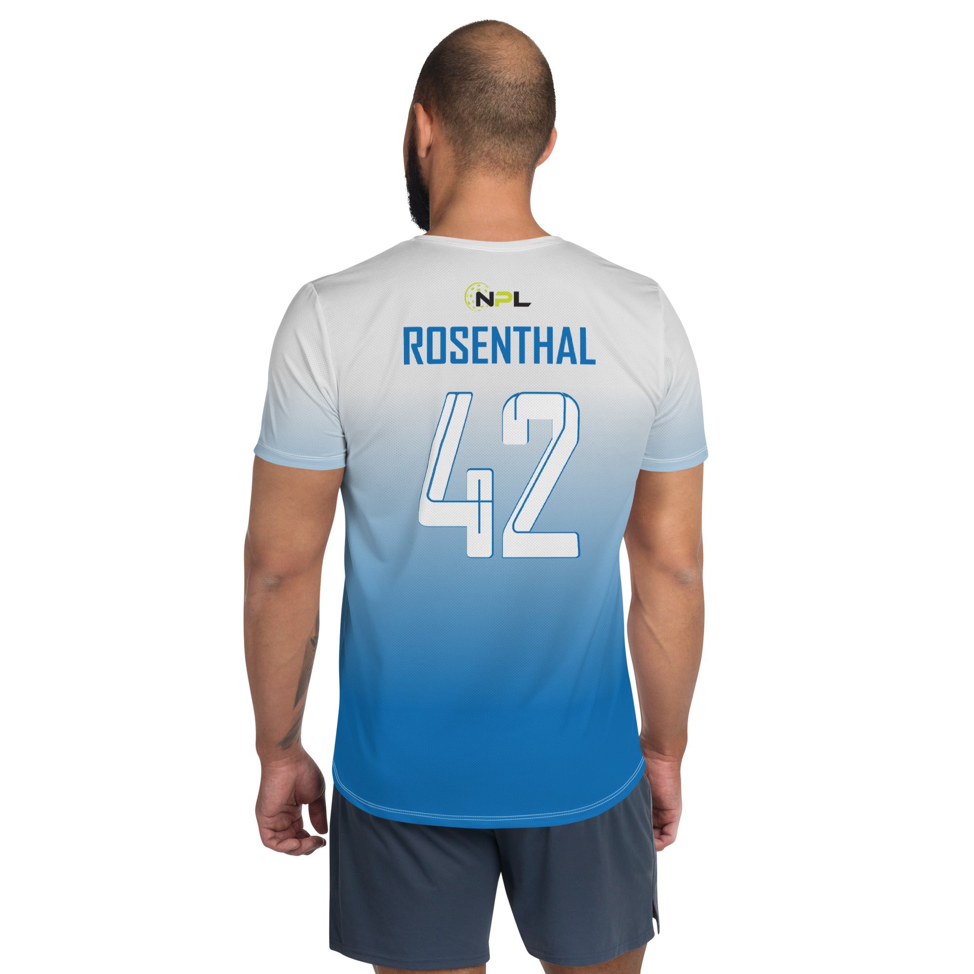 Lee Rosenthal 42 Boca Raton Picklers™ SKYblue™ 2023 Authentic Retro Men's Short Sleeve Je