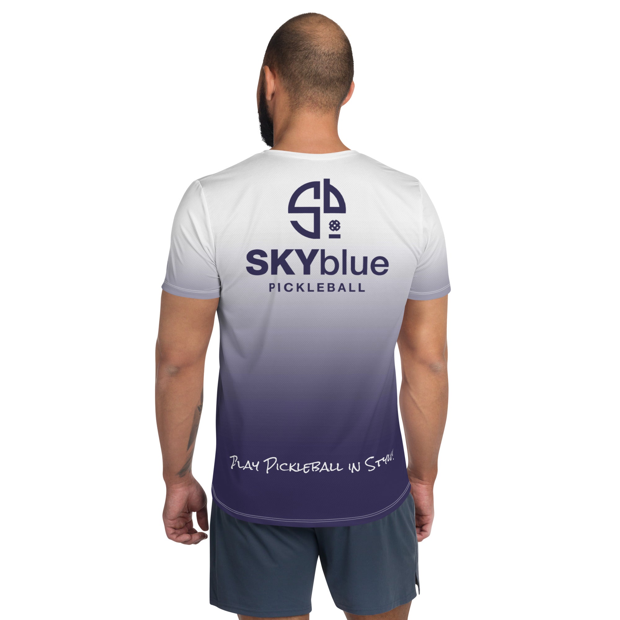 SKYblue Athletic Shirt for Men Ombre Violet Noir