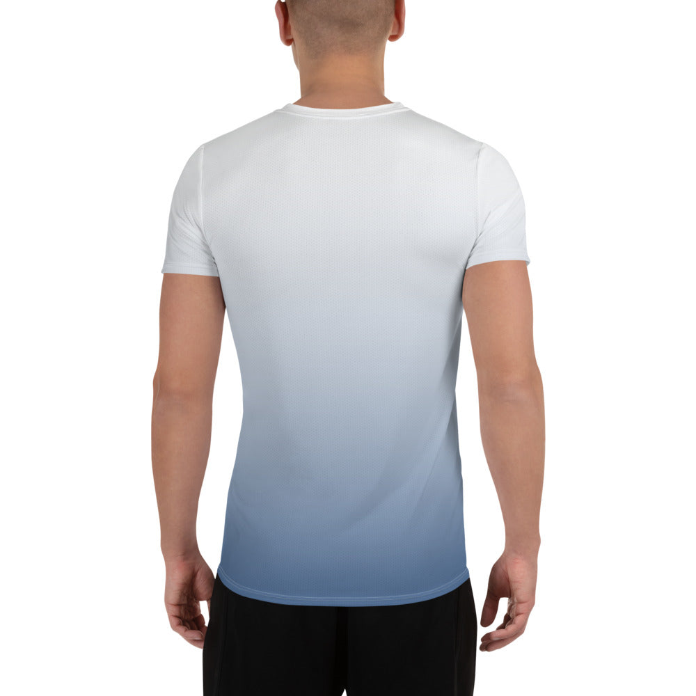 Ombre Blue Men's Athletic Shirt - A Part of the "I Campi da Pickleball"© Blue Collection