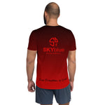 Load image into Gallery viewer, Men&#39;s Athletic Shirt in Ombre Red to Black - Moisture Management Fabric
