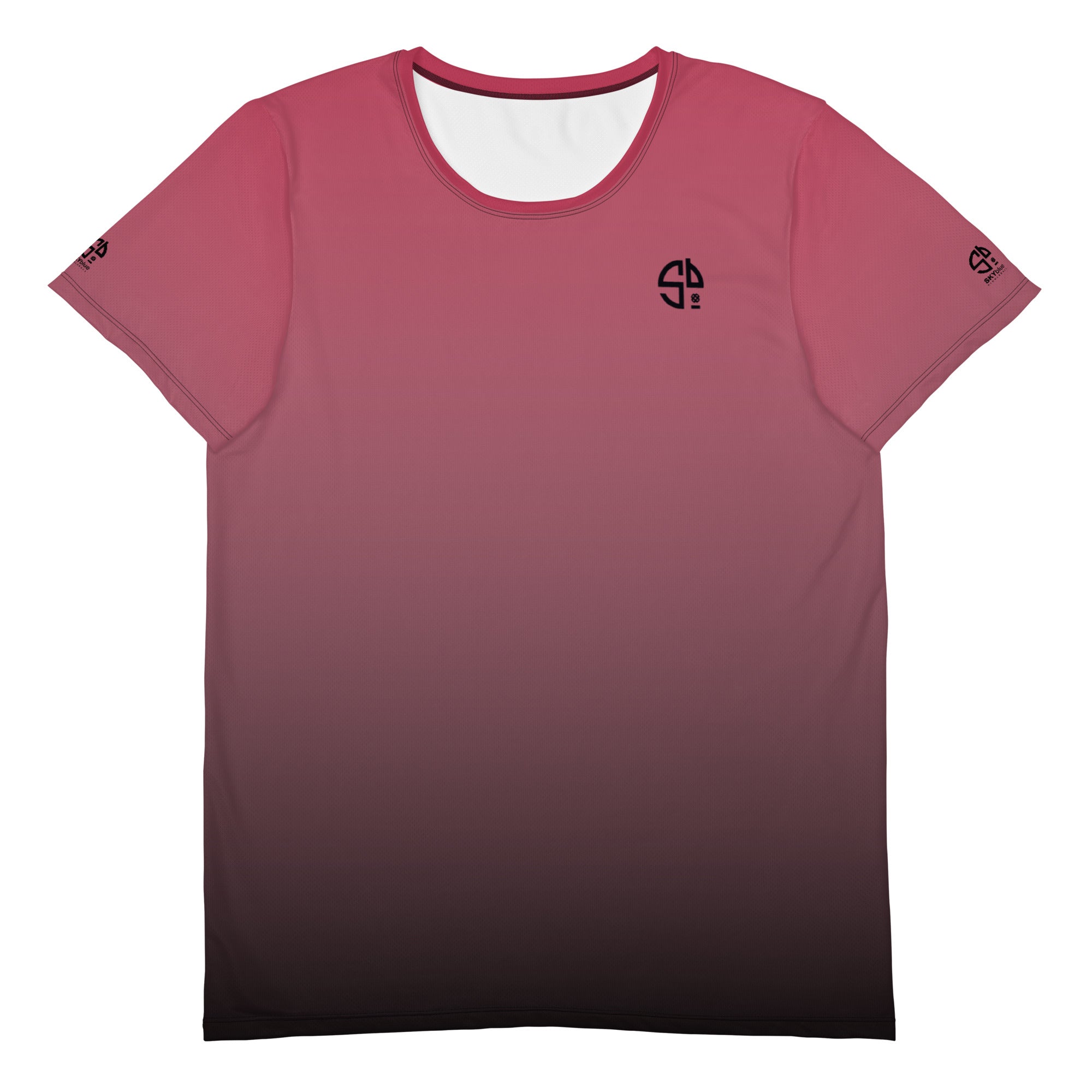 SKYblue™ Pickleball "Play Pickleball in Style™" Men's Performance Shirt in Red Ombre Black