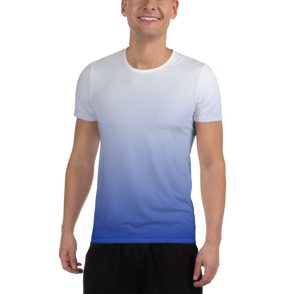 Ombre Blue Men's Athletic Shirt - Perfect Match for the Got Pla(yed)id© Red, White and Blue Men's Pickleball Shorts