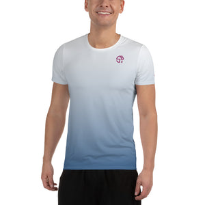 Men's Short Sleeve Activewear Shirt Ombre Blue - Perfect Match for Dink & Drive Under the Sun Hopeful Discordance© Men's Short