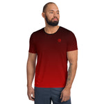 Load image into Gallery viewer, Men&#39;s Athletic Shirt in Ombre Red to Black - Moisture Management Fabric
