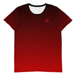 Load image into Gallery viewer, Men&#39;s Athletic Shirt in Ombre Red to Black - Moisture Management Fabric
