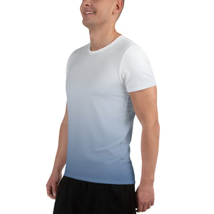 Ombre Blue Men's Athletic Shirt - A Part of the "I Campi da Pickleball"© Blue Collection