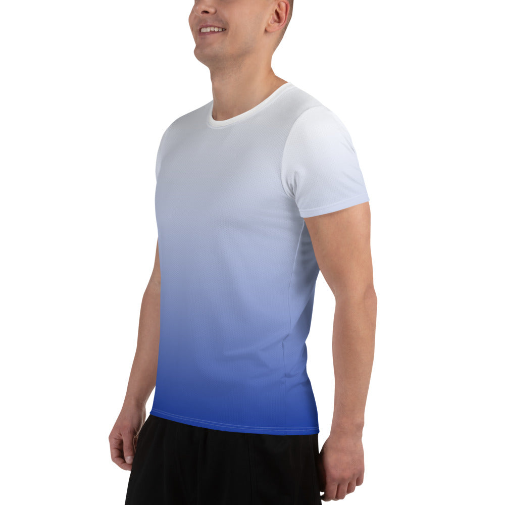 Ombre Blue Men's Athletic Shirt - Perfect Match for the Got Pla(yed)id© Red, White and Blue Men's Pickleball Shorts