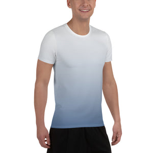 Ombre Blue Men's Athletic Shirt - A Part of the "I Campi da Pickleball"© Blue Collection