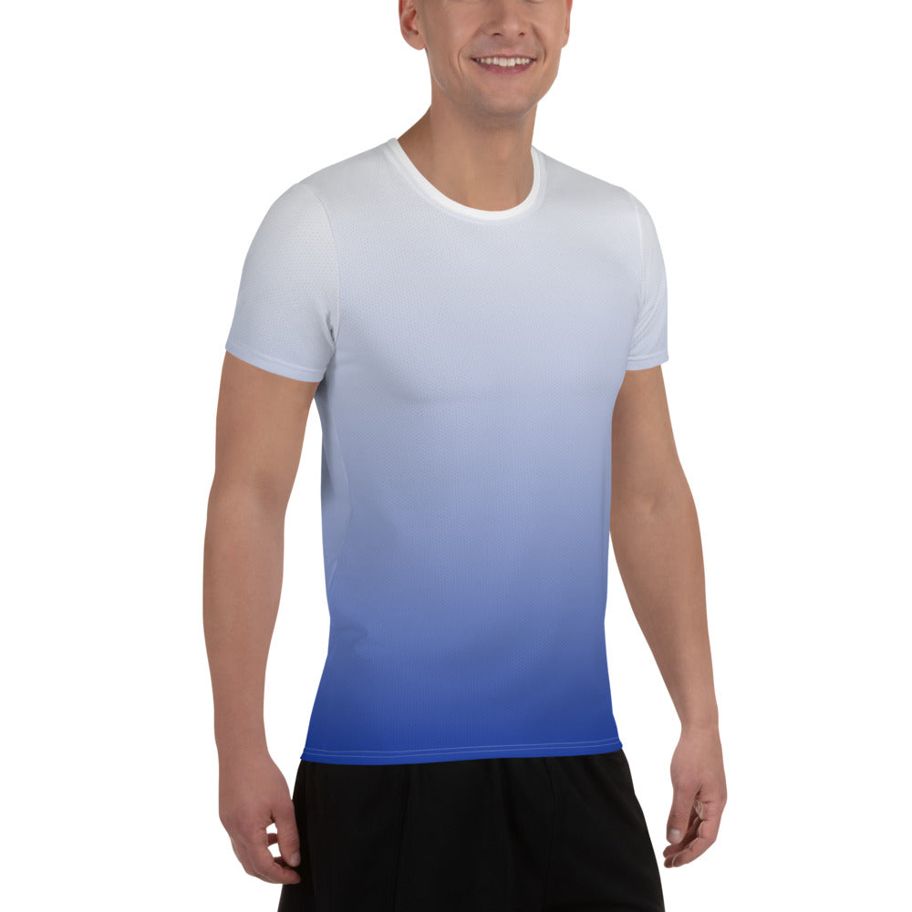 Ombre Blue Men's Athletic Shirt - Perfect Match for the Got Pla(yed)id© Red, White and Blue Men's Pickleball Shorts