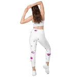 Load image into Gallery viewer, Spring Dink Gradient© Grey &amp; Fuchsia Pickleball Performance Leggings with pockets, UPF 50+
