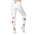 Load image into Gallery viewer, Spring Dink Gradient© Grey &amp; Fuchsia Pickleball Performance Leggings with pockets, UPF 50+
